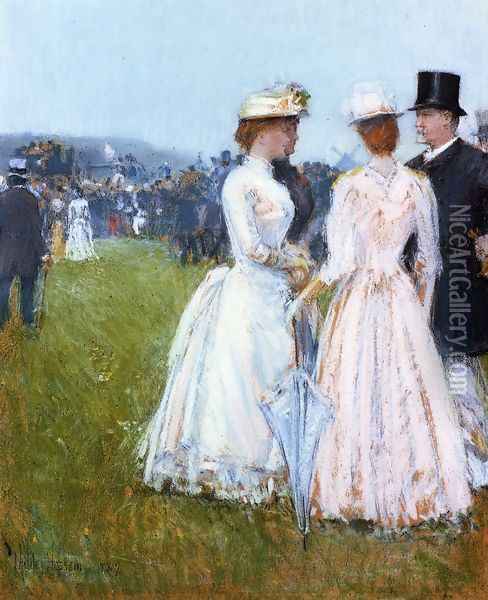 At the Grand Prix in Paris Oil Painting - Frederick Childe Hassam