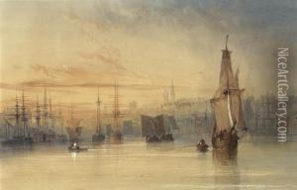 Newcastle Upon Tyne Oil Painting - Thomas Miles Richardson
