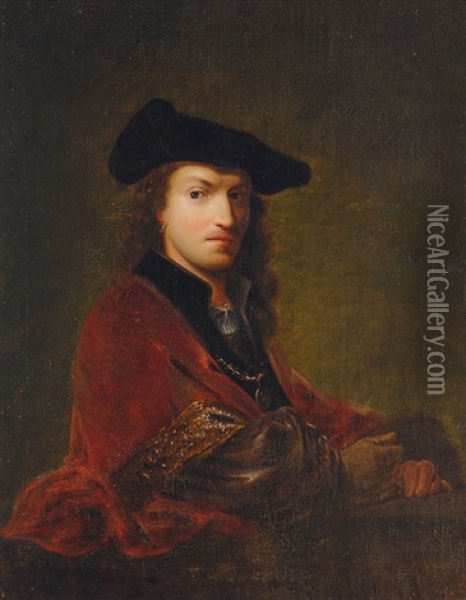 Portrait Of A Gentleman With Beret Oil Painting - Ferdinand Bol