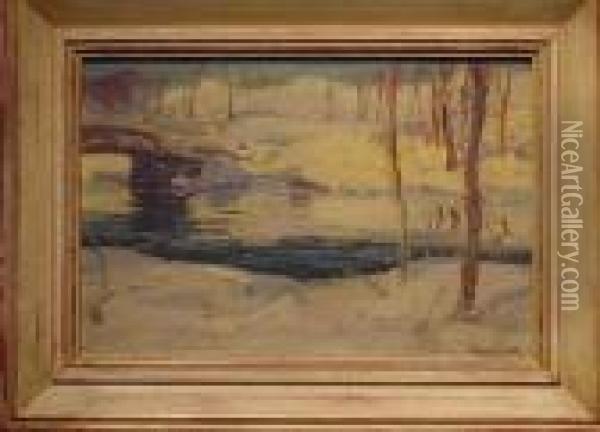 Adirondack Brook Oil Painting - Jonas Lie
