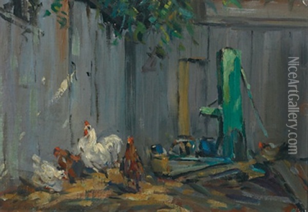 The Green Pump Oil Painting - Elizabeth Annie Mcgillivray Knowles