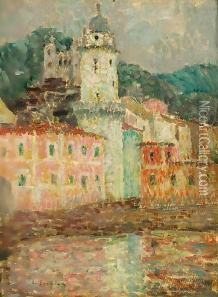 L'Eglise Dolceaqua Oil Painting - Henri Eugene Augustin Le Sidaner