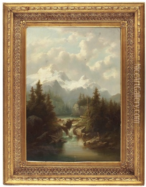 Das Walsertal Oil Painting - Anton Hansch