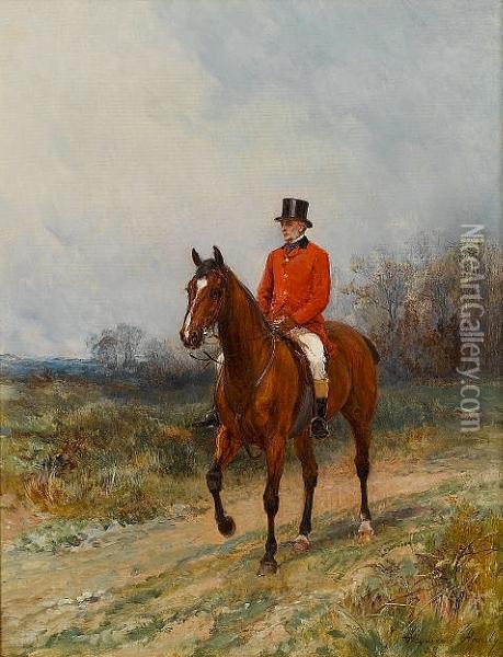 Major George Hodgson's Morning Ride Oil Painting - Heywood Hardy