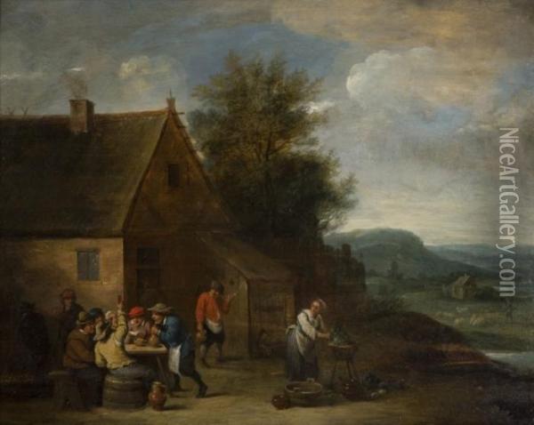Allegra Compagnia Oil Painting - David The Younger Teniers