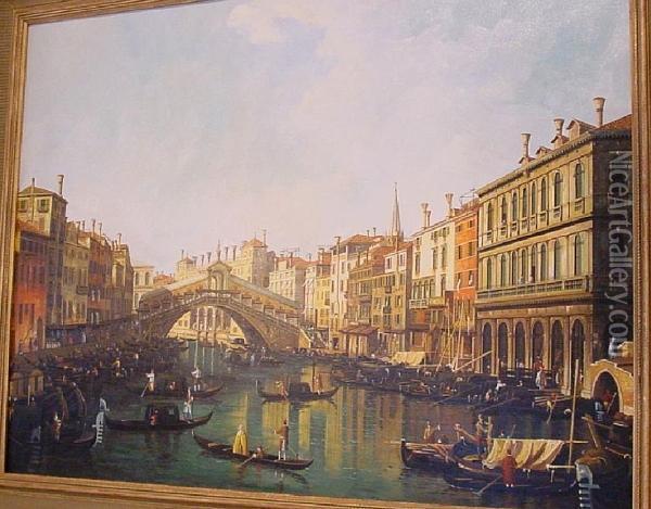 The Grand Canal, Venice Oil Painting - (Giovanni Antonio Canal) Canaletto