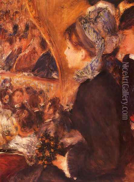 At The Theatre Oil Painting - Pierre Auguste Renoir