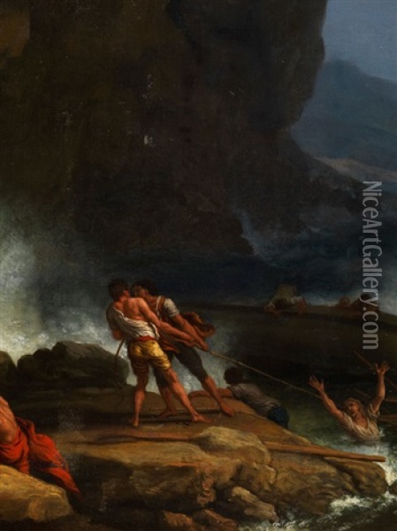 Schiffbruch Auf Sturmischer See Oil Painting - Adrien Manglard