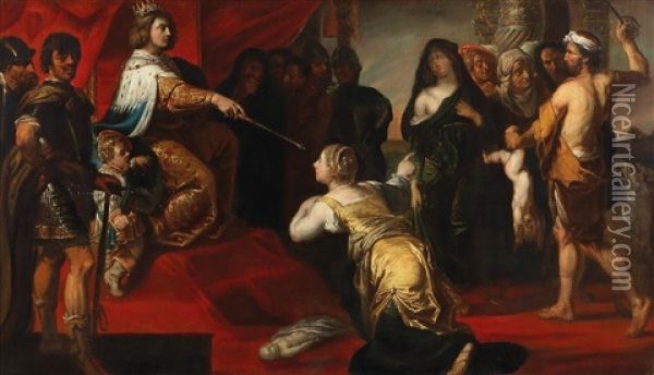 The Judgement Of Solomon Oil Painting - Theodor Boeyermans