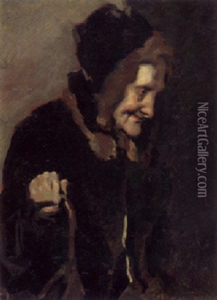 Bildnis Einer Alten Dame (mutter Des Kunstlers?) Oil Painting - Hugo von Habermann the Elder