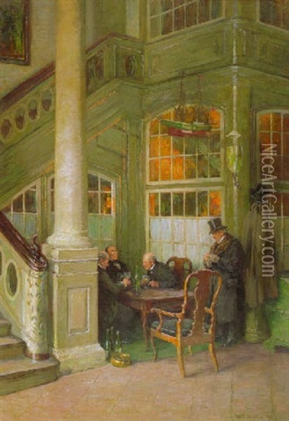 Stammtisch In Einem Lubecker Patrizierhaus Oil Painting - Wilhelm Ludwig Heinrich Claudius