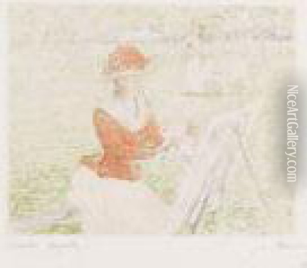 Femme Au Chevalet Oil Painting - Claude Oscar Monet