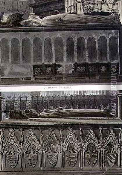 The Tombs of Queen Philippa and Queen Eleanor Oil Painting - Frederick Mackenzie