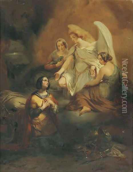 La vision de Jeanne d'Arc Oil Painting - Baron Gustave Wappers