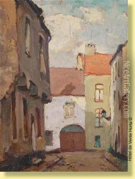 Ruelle A Soignies Oil Painting - Romeo Dumoulin