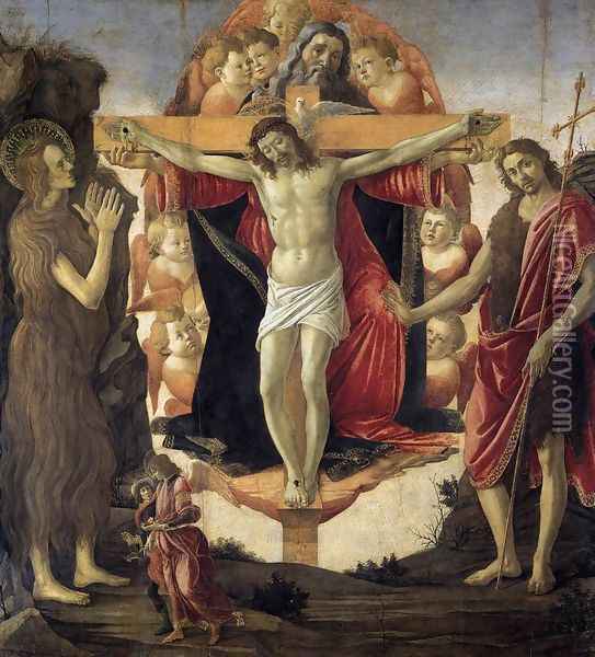 Holy Trinity (Pala della Convertite) 1491-93 Oil Painting - Sandro Botticelli