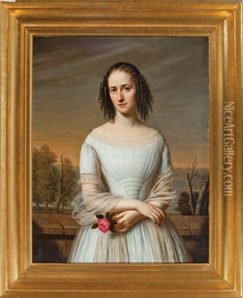 Portrait Of Marie Constance Conway (1822-1854) Oil Painting - Jacques Guillaume Lucien Amans