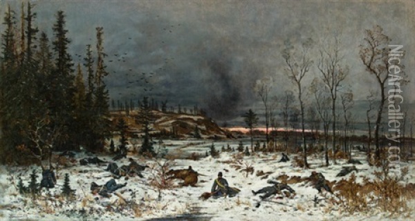 Aus Dem Kriegsleben Oil Painting - Theodor von Hoermann