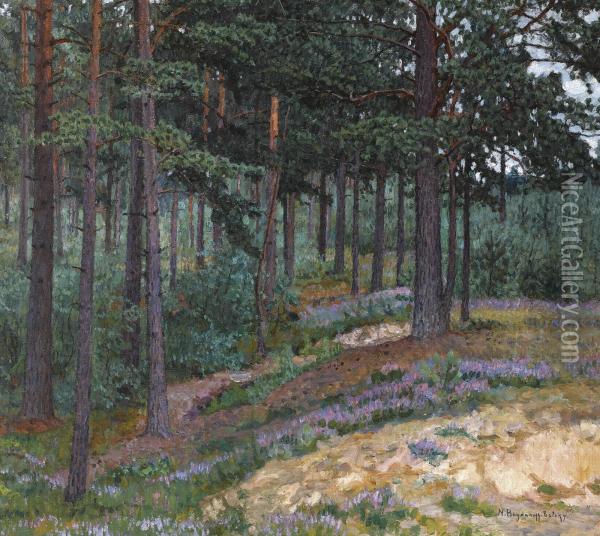 Forest Glade Oil Painting - Nikolai Petrovich Bogdanov-Belsky