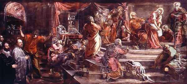 The Washing of the Feet Oil Painting - Jacopo Tintoretto (Robusti)