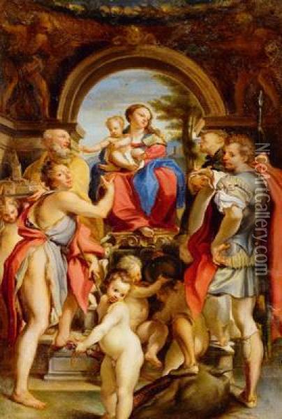 Madonna Di San Giorgio Oil Painting - Annibale Carracci