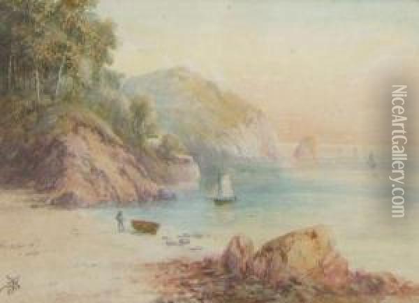 A Coastal Bay Oil Painting - Sidney Yates Johnson