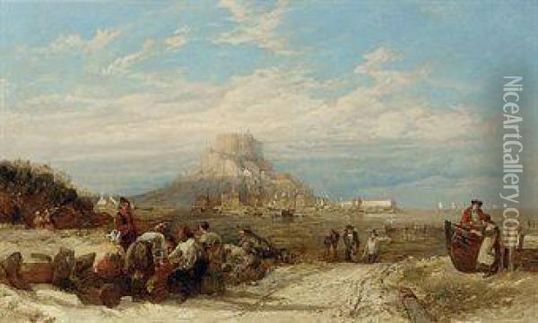 Mont Orgueil Castle, Jersey Oil Painting - Edward Duncan