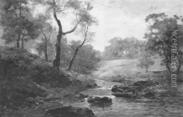 River Landscape Oil Painting - John Hamilton Glass