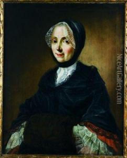 Portrait D'une Dame De Malte Oil Painting - Antoine de Favray