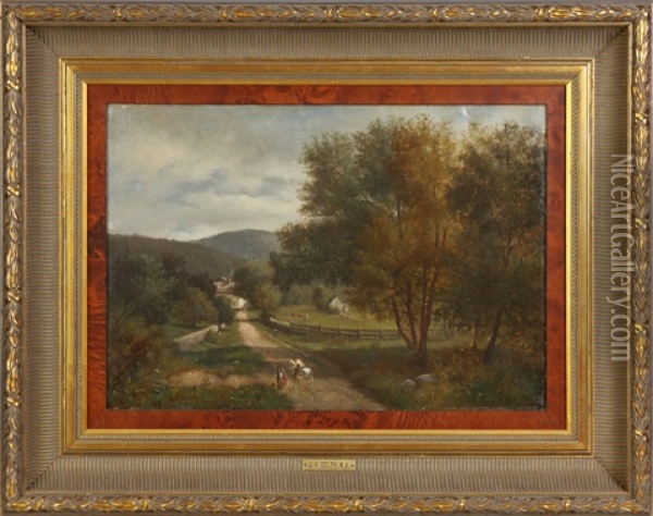 Landscape With Children Oil Painting - John Henry Dolph