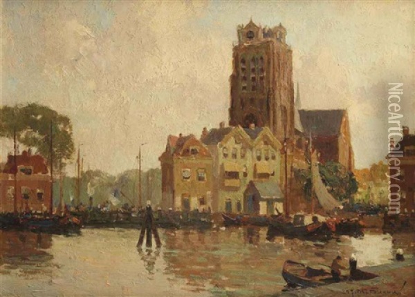 The Grote Kerk, Dordrecht Oil Painting - Gerard Delfgaauw