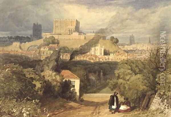 Norwich from the East c.1828 Oil Painting - Miles Edmund Cotman