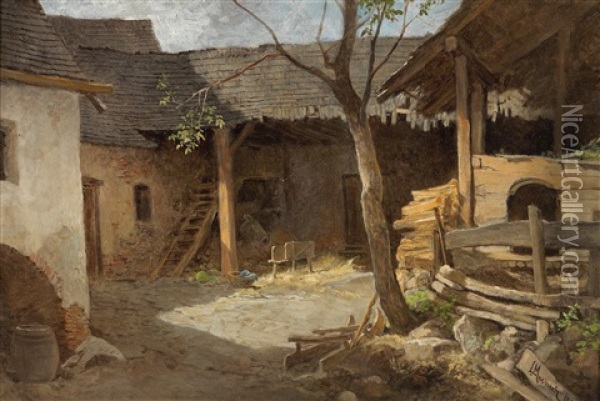 Hofhaus Weisenkirchen Oil Painting - Leopold Munsch