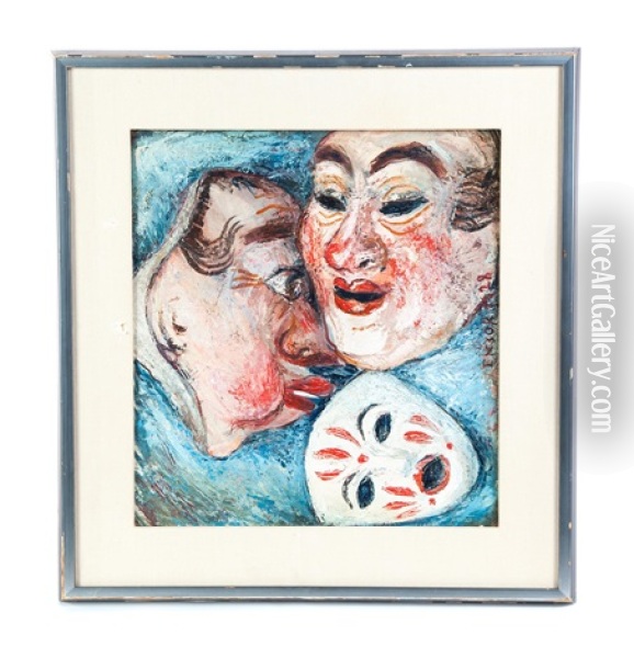 Masks Oil Painting - James Ensor