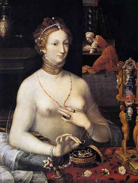 Diana at the Bath c. 1590 Oil Painting - Anonymous Artist