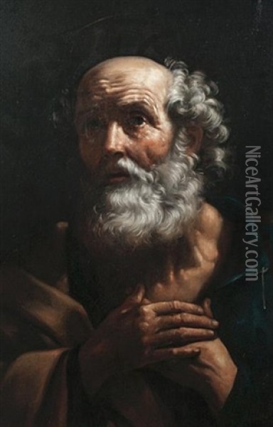 Portrait Of A Saint Oil Painting -  Guercino
