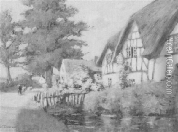 Cottages Oil Painting - William Staples Drown