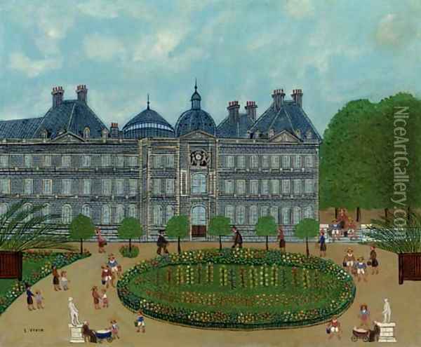 Le jardin du Luxembourg Oil Painting - Louis Vivin