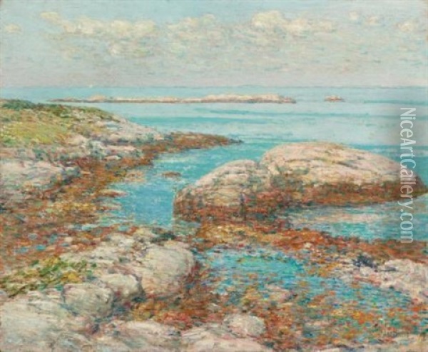 Rocks At Appledore, Morning Oil Painting - Childe Hassam