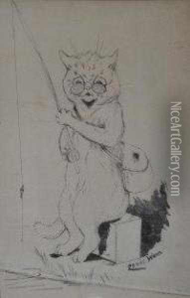 Tomorrow Will Be Friday Oil Painting - Louis William Wain