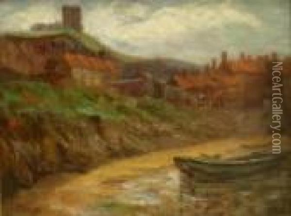Cobbles On Tate Hill Sands Whitby Oil Painting - James Watson