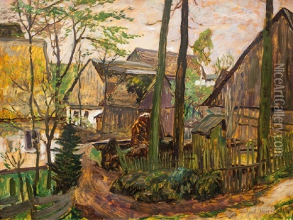 Vesnice Na Podzim Oil Painting - Antonin Hudecek