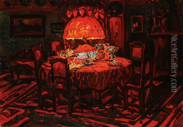 Interior View Oil Painting - Otto Hammel