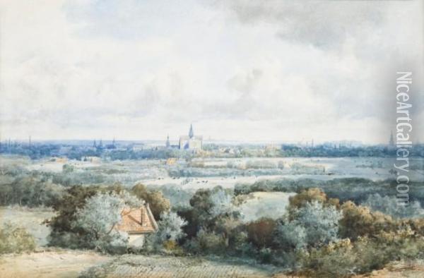Vue De Haarlem Oil Painting - Johannes Josephus Destree