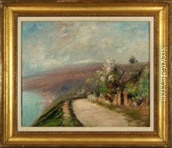 Road To Taormina (view Of Mt. Aetna) Oil Painting - Edward B. Gay