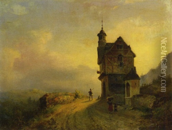 Duits Landschap Oil Painting - Wilhelm Georg Wagner