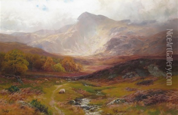 Autumn Hills Oil Painting - James Henry Crossland