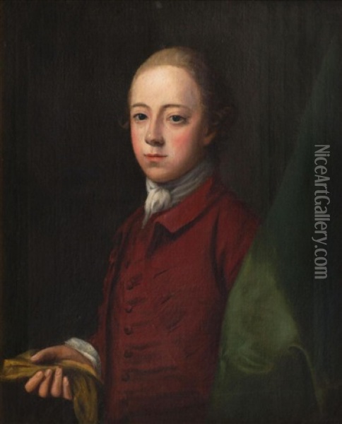 Portrait Of A Young Gentleman, Standing Half Oil Painting - Joseph Highmore
