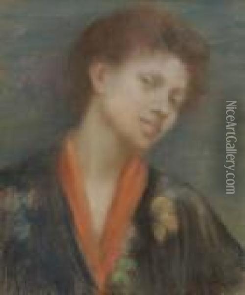 Portrait D' Une Femme Oil Painting - Eugene Carriere