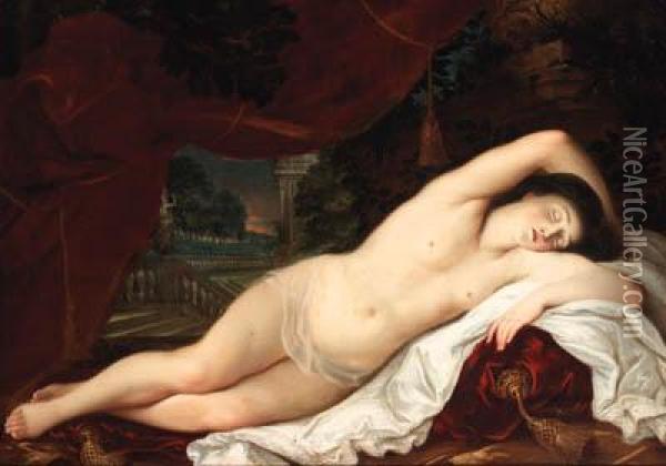 The Sleeping Venus Oil Painting - Tiziano Vecellio (Titian)